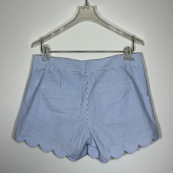 J. Crew Blue and White Striped Scalloped Shorts Like New Size 2 - Picture 2 of 7
